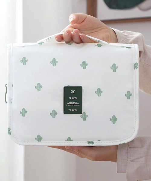 Miniministore（ミニミニストア）の「吊り下げメイクポーチ大容量トラベルポーチ（ポーチ・レディース・ベージュ/ネイビー/ダークグレー/アクア/ピンク/ブルー/ホワイト/ブラック・FREE）」の2枚目の写真