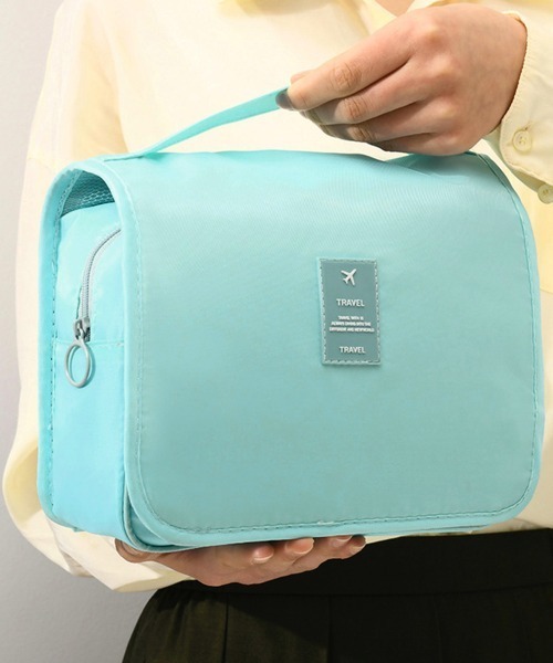 Miniministore（ミニミニストア）の「吊り下げメイクポーチ大容量トラベルポーチ（ポーチ・レディース・ベージュ/ネイビー/ダークグレー/アクア/ピンク/ブルー/ホワイト/ブラック・FREE）」の7枚目の写真