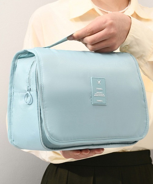 Miniministore（ミニミニストア）の「吊り下げメイクポーチ大容量トラベルポーチ（ポーチ・レディース・ベージュ/ネイビー/ダークグレー/アクア/ピンク/ブルー/ホワイト/ブラック・FREE）」の6枚目の写真