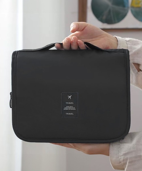 Miniministore（ミニミニストア）の「吊り下げメイクポーチ大容量トラベルポーチ（ポーチ・レディース・ベージュ/ネイビー/ダークグレー/アクア/ピンク/ブルー/ホワイト/ブラック・FREE）」の3枚目の写真