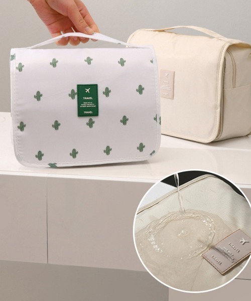 Miniministore（ミニミニストア）の「吊り下げメイクポーチ大容量トラベルポーチ（ポーチ・レディース・ベージュ/ネイビー/ダークグレー/アクア/ピンク/ブルー/ホワイト/ブラック・FREE）」の14枚目の写真