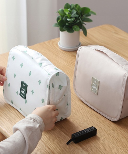 Miniministore（ミニミニストア）の「吊り下げメイクポーチ大容量トラベルポーチ（ポーチ・レディース・ベージュ/ネイビー/ダークグレー/アクア/ピンク/ブルー/ホワイト/ブラック・FREE）」の15枚目の写真