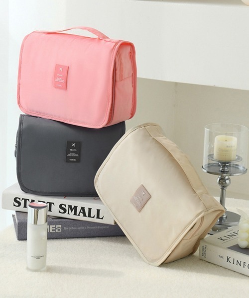 Miniministore（ミニミニストア）の「吊り下げメイクポーチ大容量トラベルポーチ（ポーチ・レディース・ベージュ/ネイビー/ダークグレー/アクア/ピンク/ブルー/ホワイト/ブラック・FREE）」の17枚目の写真