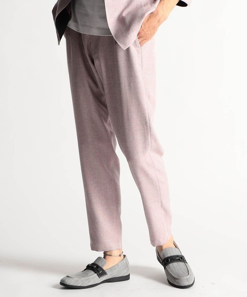 HIDEAWAYS NICOLE（ハイダウェイニコル）の「メランジウーステッドイージーパンツ（スラックス・メンズ・サックスブルー/ピンク/チャコールグレー/ライトグレー・SMALL/MEDIUM/LARGE/X-LARGE）」の4枚目の写真
