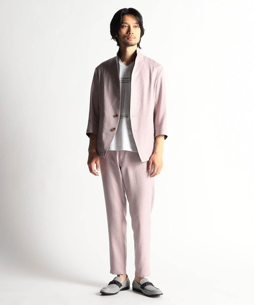 HIDEAWAYS NICOLE（ハイダウェイニコル）の「メランジウーステッドイージーパンツ（スラックス・メンズ・サックスブルー/ピンク/チャコールグレー/ライトグレー・SMALL/MEDIUM/LARGE/X-LARGE）」の5枚目の写真