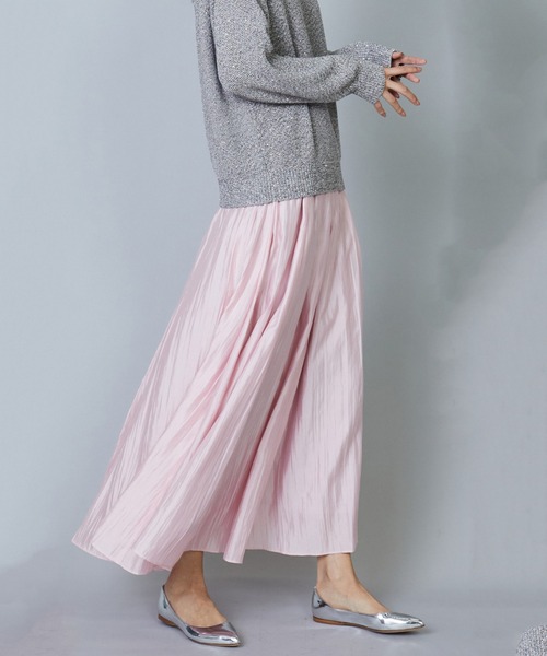 【1er Arrondissement】リネングロスワッシャーマキシスカート 1er Arrondissement｜フォイルプリントリネンスカート | Rakuten