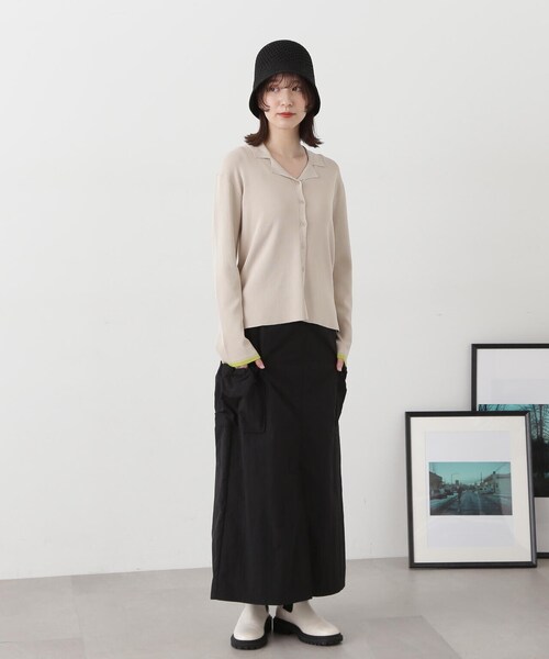 N.(N. Natural Beauty Basic)(エヌエヌナチュラルビューティーベーシック)の「◆アウトポケットナイロンスカート(スカート・レディース・ブラック/ライトベージュ・MEDIUM)」の9枚目の写真