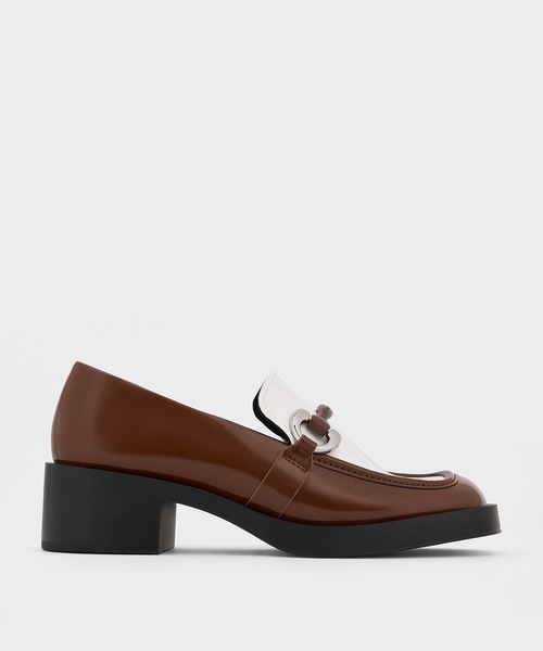 CHARLES & KEITH(チャールズ & キース)の「Catelaya カトレア メタリックアクセントローファーパンプス(ローファー・レディース・オフホワイト/ブラック系その他7/ダークブラウン・23cm/23.5cm/24.5cm/25cm/22.5cm)」の3枚目の写真