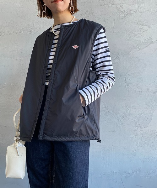 DANTON/ダントンナイロンタフタ インサレーションノーカラーベスト　XL DANTON（ダントン）の「[DANTON/ダントン] ナイロンタフタ