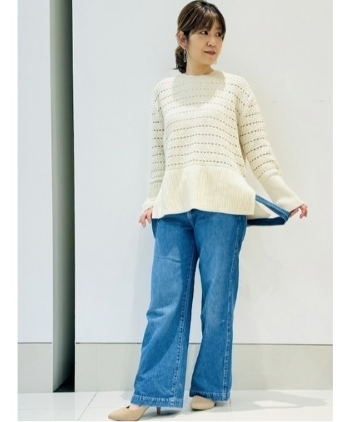 GAP(ギャップ)の「24/7 スプリットヘム クロシェ セーター(ニット/セーター・レディース・ブルー/ベージュ・M/L/XS/S/XL/XXS)」の18枚目の写真