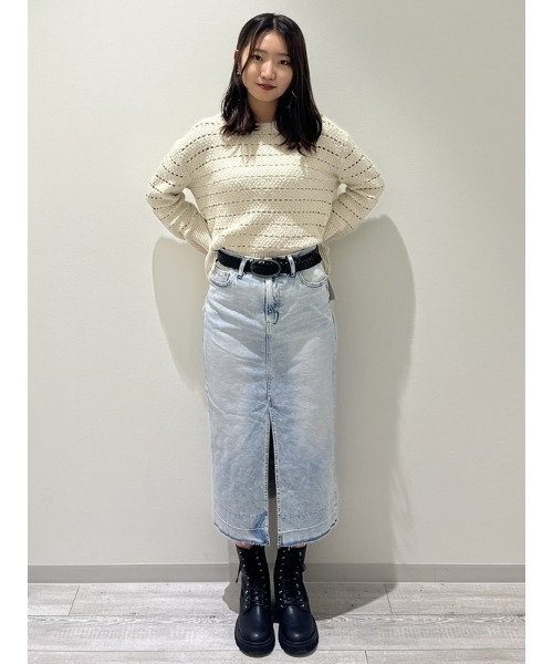 GAP(ギャップ)の「24/7 スプリットヘム クロシェ セーター(ニット/セーター・レディース・ブルー/ベージュ・M/L/XS/S/XL/XXS)」の15枚目の写真