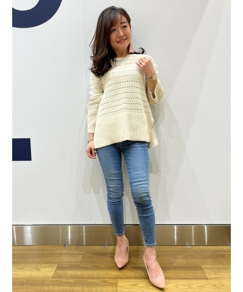 GAP(ギャップ)の「24/7 スプリットヘム クロシェ セーター(ニット/セーター・レディース・ブルー/ベージュ・M/L/XS/S/XL/XXS)」の14枚目の写真