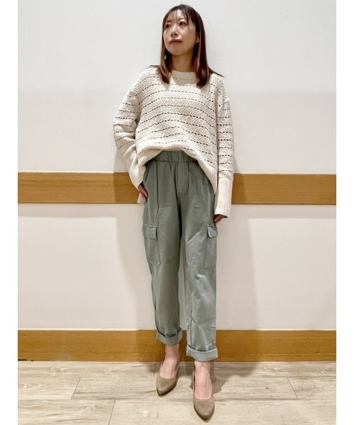 GAP(ギャップ)の「24/7 スプリットヘム クロシェ セーター(ニット/セーター・レディース・ブルー/ベージュ・M/L/XS/S/XL/XXS)」の8枚目の写真