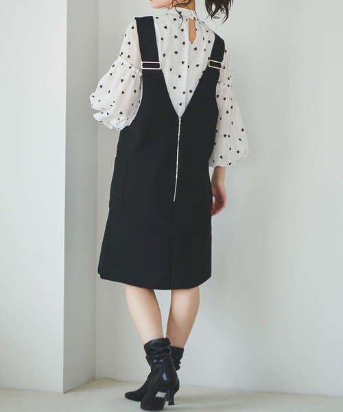 31 Sons de mode（トランテアン　ソン　ドゥ　モード）の「ニットミニジャンスカ（ジャンパースカート・レディース・ブラック/ベージュ・36）」の13枚目の写真