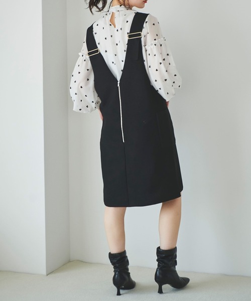 31 Sons de mode（トランテアン　ソン　ドゥ　モード）の「ニットミニジャンスカ（ジャンパースカート・レディース・ブラック/ベージュ・36）」の15枚目の写真