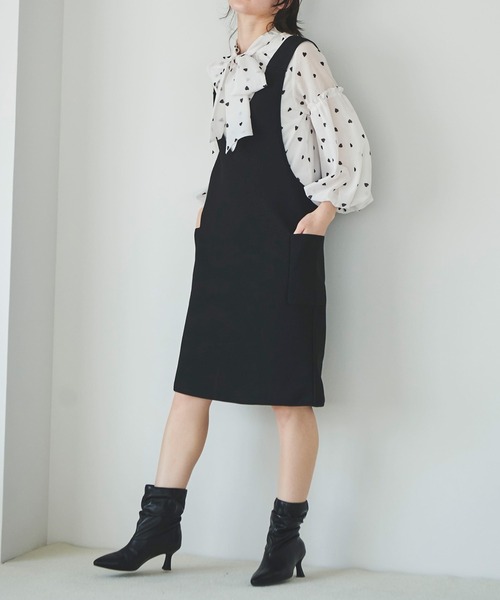 31 Sons de mode（トランテアン　ソン　ドゥ　モード）の「ニットミニジャンスカ（ジャンパースカート・レディース・ブラック/ベージュ・36）」の17枚目の写真