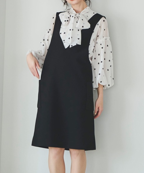 31 Sons de mode（トランテアン　ソン　ドゥ　モード）の「ニットミニジャンスカ（ジャンパースカート・レディース・ブラック/ベージュ・36）」の18枚目の写真