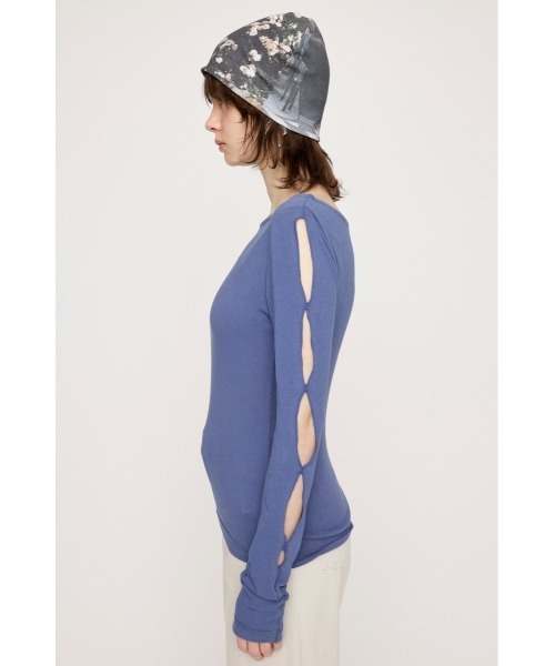 SLY(スライ)の「【再入荷】HOLE DESIGN CUT TOPS ホール デザイン カット トップス(Tシャツ/カットソー・レディース・オフホワイト/ブラック/パープル・FREE)」の12枚目の写真