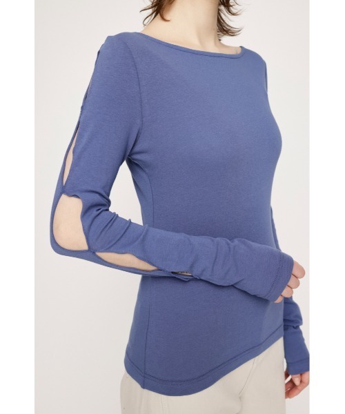 SLY(スライ)の「【再入荷】HOLE DESIGN CUT TOPS ホール デザイン カット トップス(Tシャツ/カットソー・レディース・オフホワイト/ブラック/パープル・FREE)」の13枚目の写真