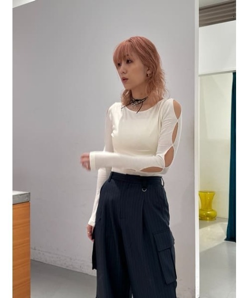 セール】【再入荷】HOLE DESIGN CUT TOPS ホール デザイン
