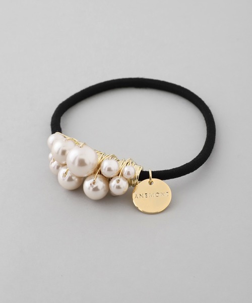 ANEMONE（アネモネ）の「ランダムパールヘアゴム（ヘアゴム・レディース・シルバー/ゴールド・FREE）」の4枚目の写真