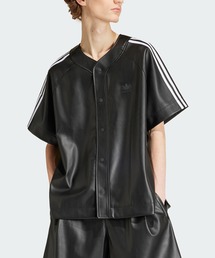 adidas | フェイクレザー アディカラー スリーストライプス ベースボールシャツ / アディダスオリジナルス adidas Originals(Tシャツ/カットソー)