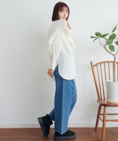 RETRO GIRL（レトロガール）の「2wayフリルSETチュニック（シャツ/ブラウス・レディース・ブラック/ブルー/オフホワイト/ライトブルー・FREE）」の10枚目の写真