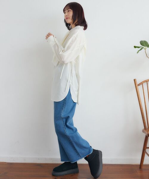 RETRO GIRL（レトロガール）の「2wayフリルSETチュニック（シャツ/ブラウス・レディース・ブラック/ブルー/オフホワイト/ライトブルー・FREE）」の11枚目の写真