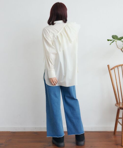 RETRO GIRL（レトロガール）の「2wayフリルSETチュニック（シャツ/ブラウス・レディース・ブラック/ブルー/オフホワイト/ライトブルー・FREE）」の12枚目の写真