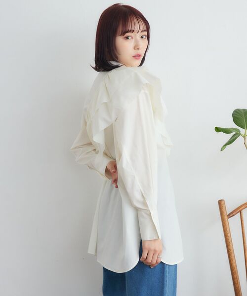 RETRO GIRL（レトロガール）の「2wayフリルSETチュニック（シャツ/ブラウス・レディース・ブラック/ブルー/オフホワイト/ライトブルー・FREE）」の14枚目の写真