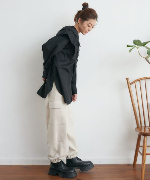 RETRO GIRL（レトロガール）の「2wayフリルSETチュニック（シャツ/ブラウス・レディース・ブラック/ブルー/オフホワイト/ライトブルー・FREE）」の18枚目の写真