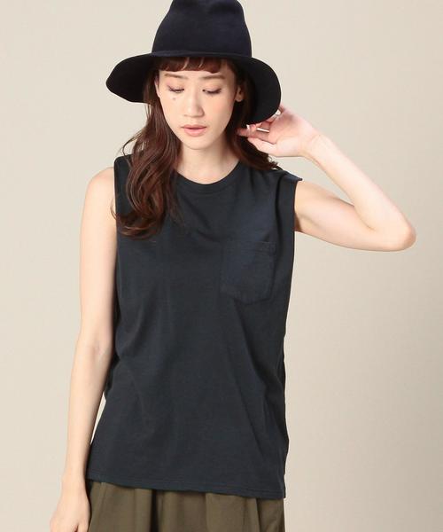 BEAUTY&YOUTH UNITED ARROWS（ビューティーアンドユースユナイテッドアローズ）の「【別注】BY BY SLIC SLIC ポケットノースリーブ◆（Tシャツ/カットソー・レディース・オフホワイト/オレンジ/ネイビー・フリー）」の2枚目の写真