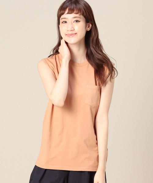 BEAUTY&YOUTH UNITED ARROWS（ビューティーアンドユースユナイテッドアローズ）の「【別注】BY BY SLIC SLIC ポケットノースリーブ◆（Tシャツ/カットソー・レディース・オフホワイト/オレンジ/ネイビー・フリー）」の3枚目の写真