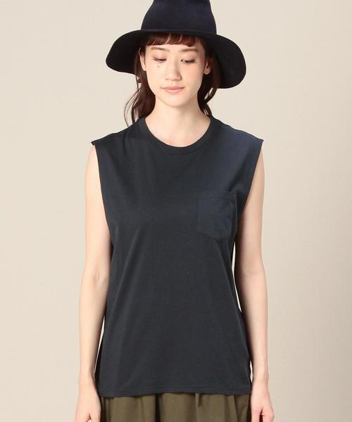 BEAUTY&YOUTH UNITED ARROWS（ビューティーアンドユースユナイテッドアローズ）の「【別注】BY BY SLIC SLIC ポケットノースリーブ◆（Tシャツ/カットソー・レディース・オフホワイト/オレンジ/ネイビー・フリー）」の5枚目の写真