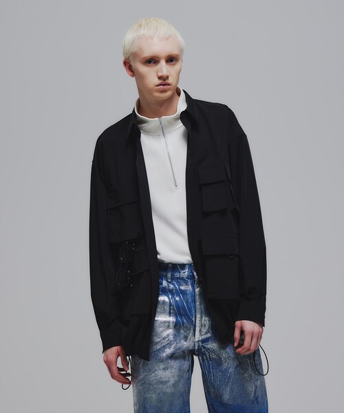 tk.TAKEO KIKUCHI（ティーケータケオキクチ）の「◆マルチポケット長袖シャツ（シャツ/ブラウス・メンズ・ブラック/ブルー系7/ホワイト・02/03）」の2枚目の写真