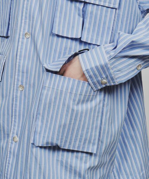 tk.TAKEO KIKUCHI（ティーケータケオキクチ）の「◆マルチポケット長袖シャツ（シャツ/ブラウス・メンズ・ブラック/ブルー系7/ホワイト・02/03）」の13枚目の写真