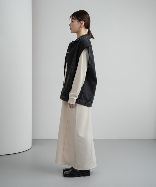 lawgy（ラウジー）の「front pocket denim vest / フロントポケットデニムベスト（ベスト・レディース・ブラック・FREE）」の10枚目の写真