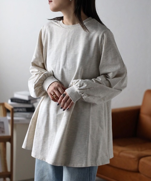 セール】裾フレアボリューム袖トップス（Tシャツ/カットソー）｜ap