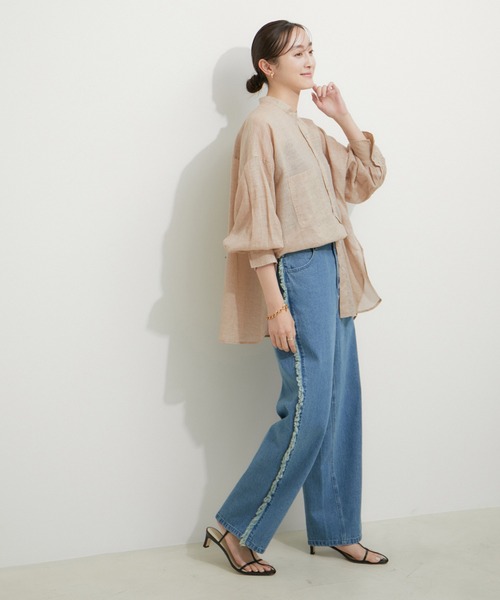le cercle ADAM ET ROPE'(ルセルクルアダムエロペ)の「【マルチWAY】リネンライクシアーブラウス(シャツ/ブラウス・レディース・ベージュ系その他2/ブルー系その他6/ブラック/ホワイト・FREE)」の17枚目の写真