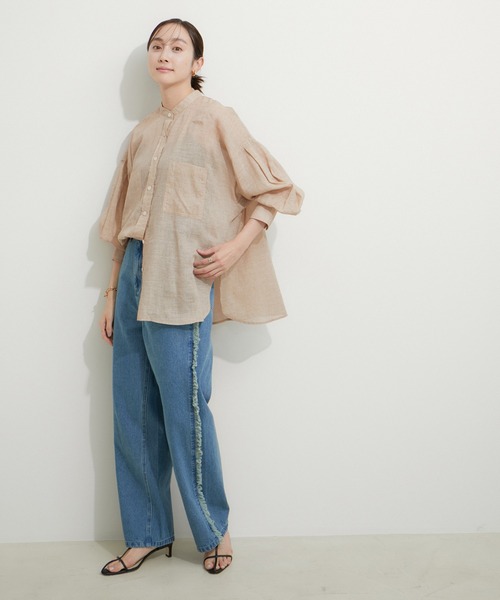 le cercle ADAM ET ROPE'(ルセルクルアダムエロペ)の「【マルチWAY】リネンライクシアーブラウス(シャツ/ブラウス・レディース・ベージュ系その他2/ブルー系その他6/ブラック/ホワイト・FREE)」の15枚目の写真