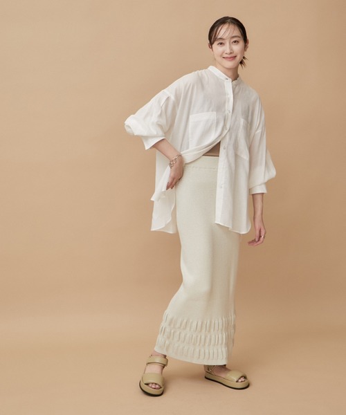 le cercle ADAM ET ROPE'(ルセルクルアダムエロペ)の「【マルチWAY】リネンライクシアーブラウス(シャツ/ブラウス・レディース・ベージュ系その他2/ブルー系その他6/ブラック/ホワイト・FREE)」の12枚目の写真