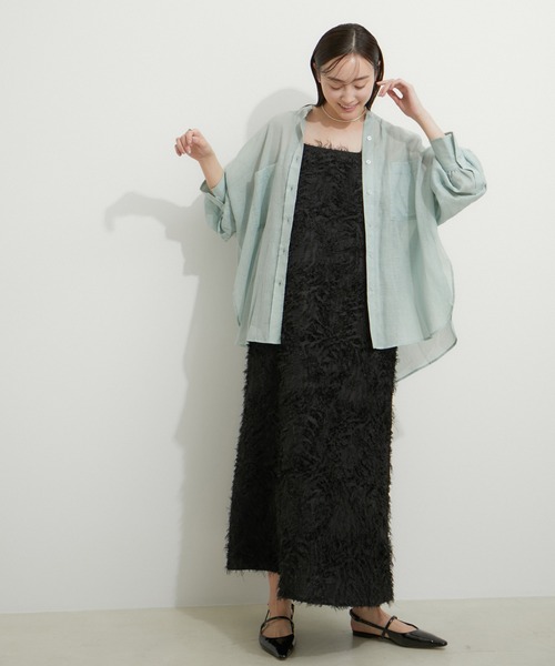 le cercle ADAM ET ROPE'(ルセルクルアダムエロペ)の「【マルチWAY】リネンライクシアーブラウス(シャツ/ブラウス・レディース・ベージュ系その他2/ブルー系その他6/ブラック/ホワイト・FREE)」の8枚目の写真