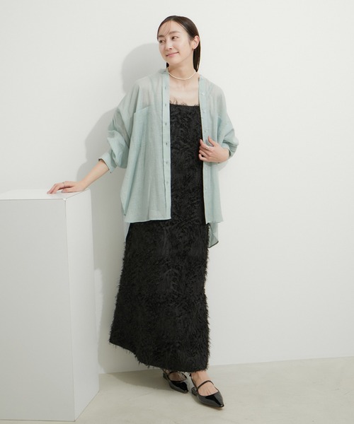 le cercle ADAM ET ROPE'(ルセルクルアダムエロペ)の「【マルチWAY】リネンライクシアーブラウス(シャツ/ブラウス・レディース・ベージュ系その他2/ブルー系その他6/ブラック/ホワイト・FREE)」の7枚目の写真