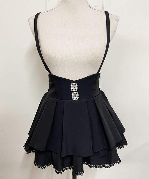 MA*RS（アメーバーマーズ）の「ビジュー付き二段フリルスカパン/量産型女子/地雷系（スカート・レディース・ピンク/ブラック・FREE）」の12枚目の写真