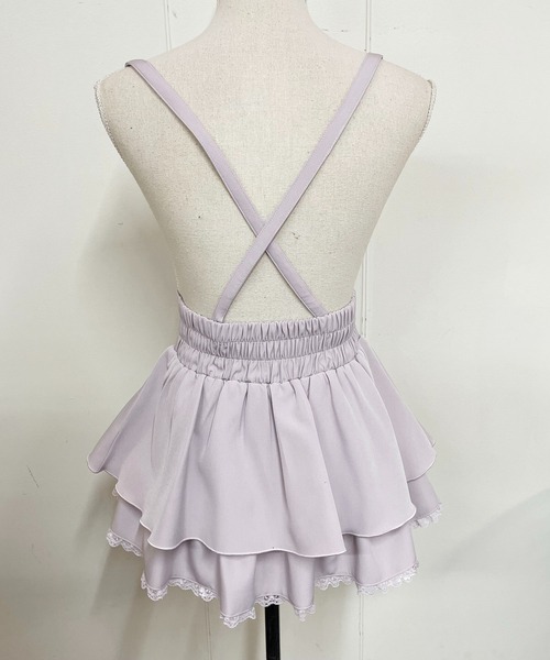 MA*RS（アメーバーマーズ）の「ビジュー付き二段フリルスカパン/量産型女子/地雷系（スカート・レディース・ピンク/ブラック・FREE）」の11枚目の写真