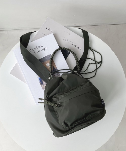 ason ブラックショルダーバッグ セール】ドロストショルダーバッグ（ショルダーバッグ）｜AS