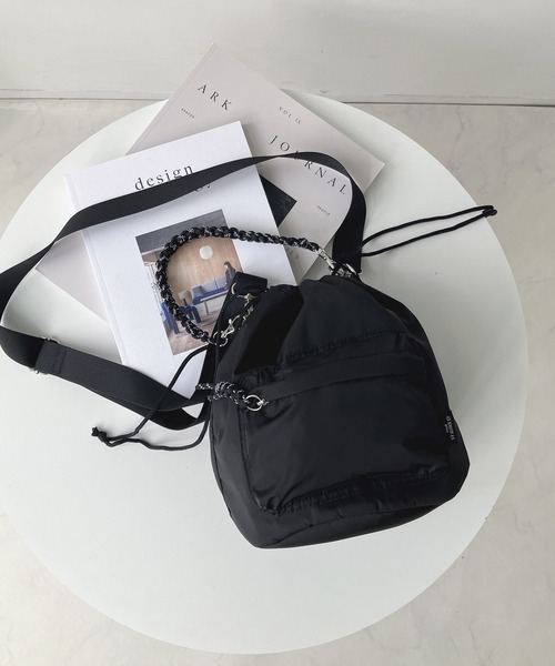 AS KNOW AS plus（アズノゥアズプラス）の「巾着ミリタリーショルダーバッグ（ショルダーバッグ・レディース・ブラック/カーキ/ブラック系/カーキ系・FREE）」の14枚目の写真