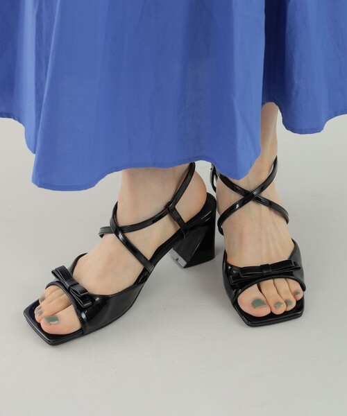 Ray BEAMS（レイビームス）の「リボン ミュール（サンダル・レディース・ブラック/ミント・23.0cm/23.5cm/24.0cm/24.5cm/25.0cm）」の3枚目の写真