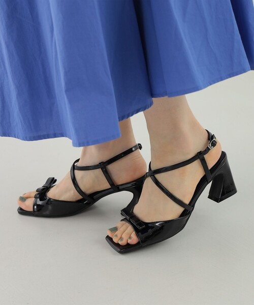 Ray BEAMS（レイビームス）の「リボン ミュール（サンダル・レディース・ブラック/ミント・23.0cm/23.5cm/24.0cm/24.5cm/25.0cm）」の4枚目の写真