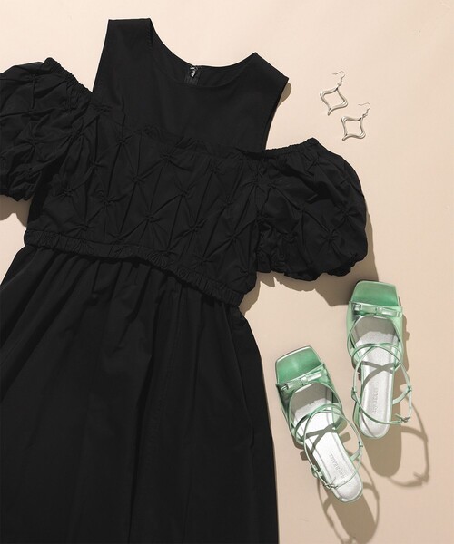 Ray BEAMS（レイビームス）の「リボン ミュール（サンダル・レディース・ブラック/ミント・23.0cm/23.5cm/24.0cm/24.5cm/25.0cm）」の6枚目の写真